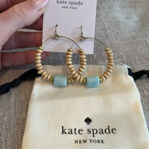 Kate Spade Wood and Stone beaded hoop